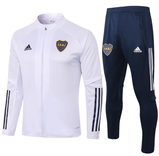 Boca Juniors White Training Suits Jacket and Trousers 2020/21